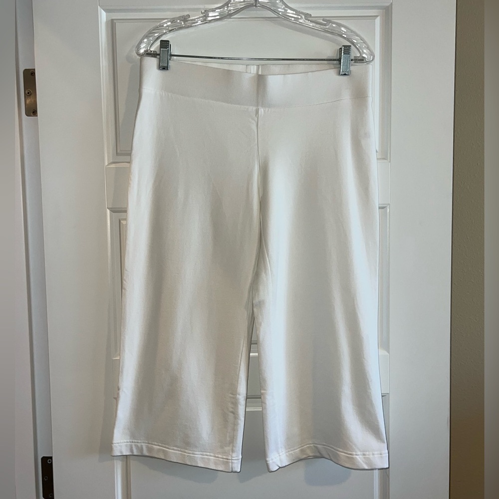 NWOT- Pure Jill White Pima Cotton Modal Cropped Activewear Pant Size S Petite